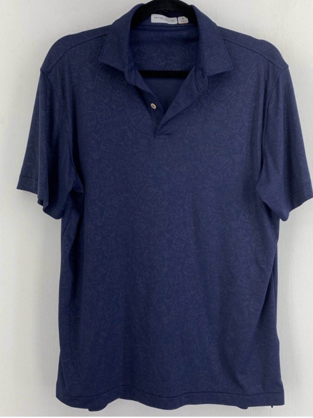 Peter Millar Mens Small Featherweight Performance Golf Shirt Mixed Drinks Preppy